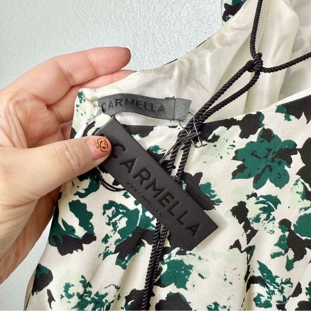 NWT Carmella Silk Floral Open Back Resort Vacation Women’s Maxi Dress Sz 2 - Picture 4 of 14